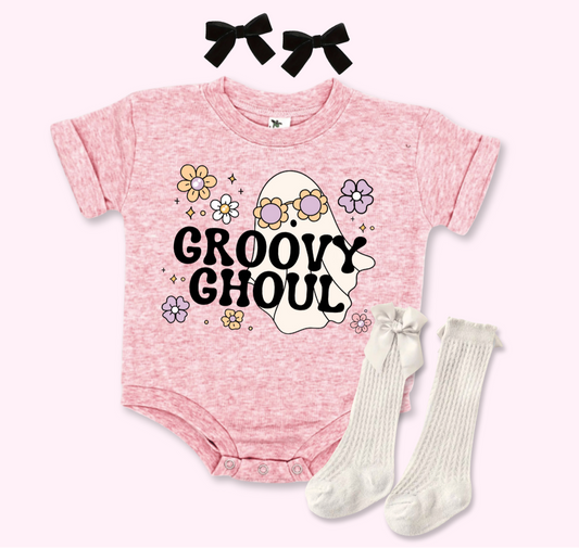 Baby & Toddler Romper | Halloween | Short Sleeves | Sizes 3-6m up to 12-18m | Groovy Ghoul