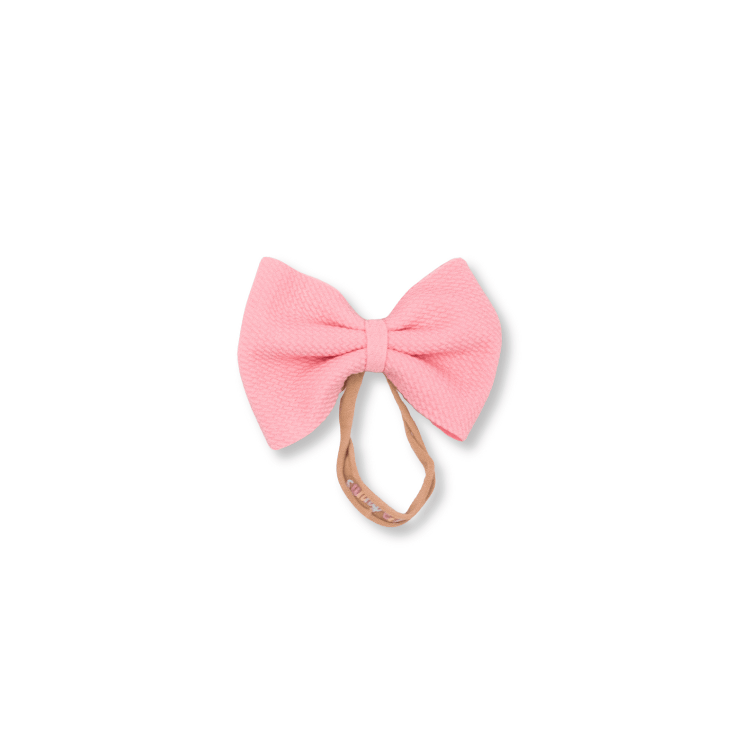 Baby Headband | Handmade | Nylon | Large Bow | Size 0-24m | Bubblegum Pink | lbb