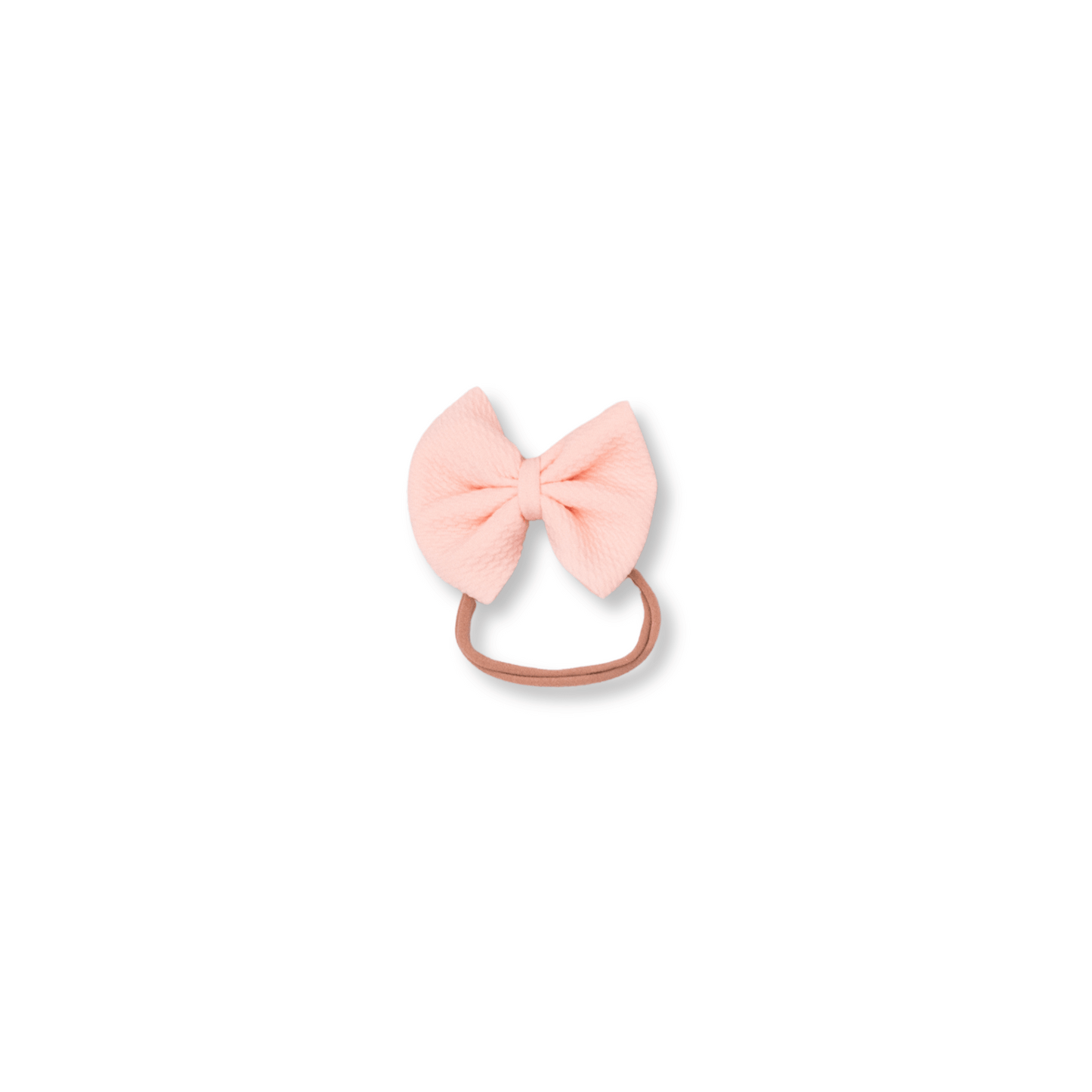 Baby & Toddler Headband | Handmade Bullet Bow | Nylon | Medium Bow | 0-24m | Peach | FINAL SALE