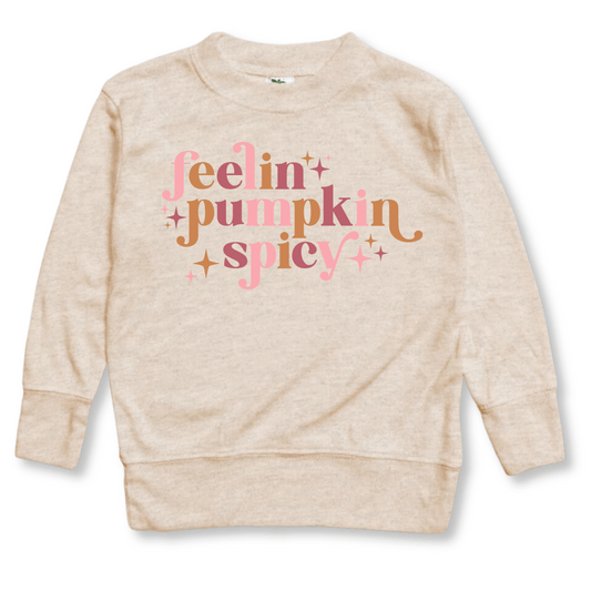 Toddler Long Sleeves Shirt | Unisex Fit | Ultra Soft |  Sizes 2T-5T | Feelin' Pumpkin Spicy | FINAL SALE