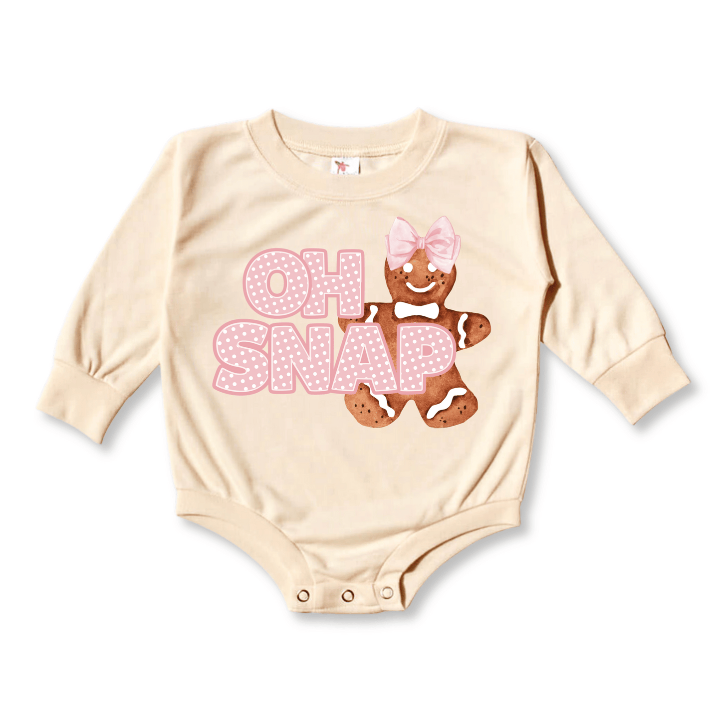 Baby & Toddler Girl's Bubble Romper | Sizes 0-3m to 12-18m | Beige | Oh Snap | FINAL SALE