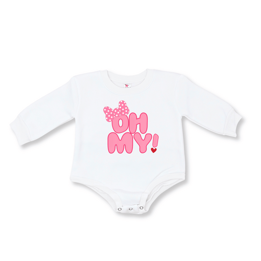 Baby Bubble Romper | 0-3m to 12-18m | Fleece | Oh My! | FINAL SALE