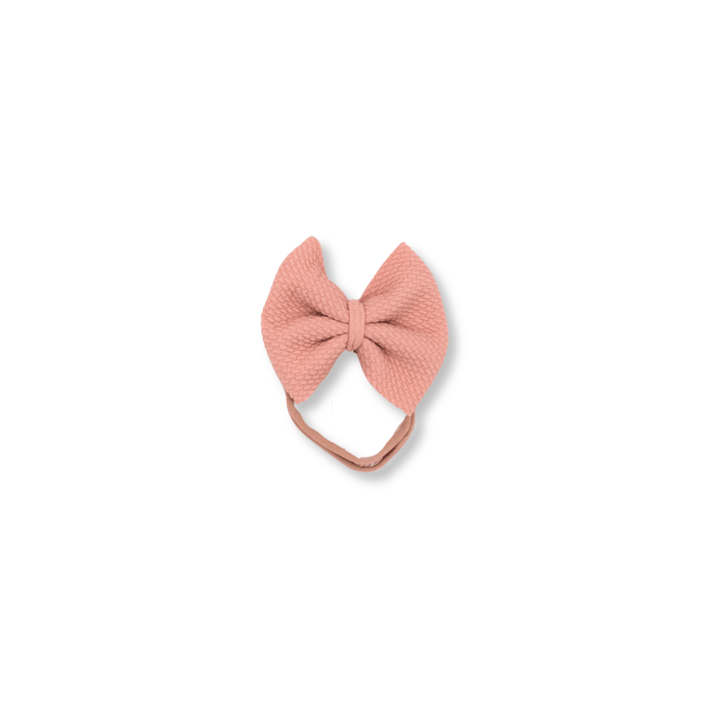 Baby & Toddler Headband | Handmade Bullet Bow | Nylon | Medium Bow | 0-24m | Dusty Rose | FINAL SALE