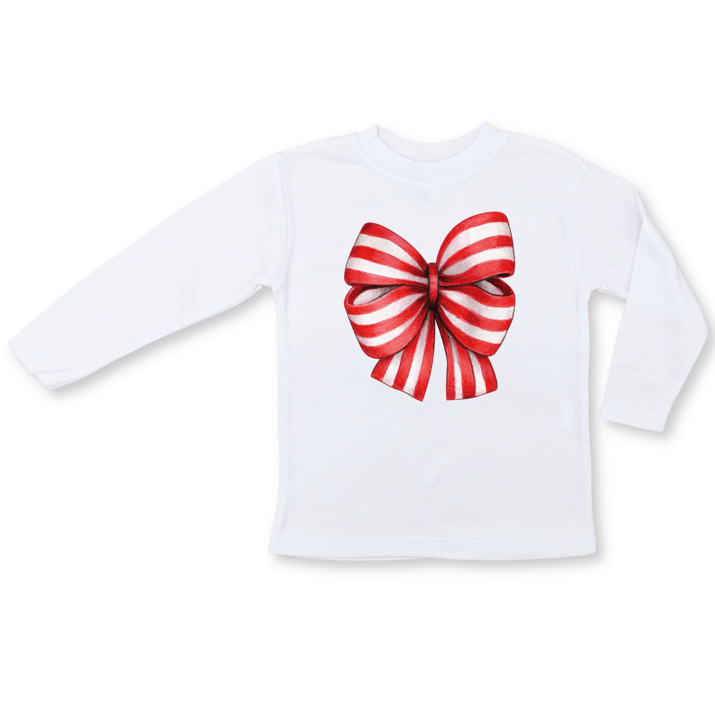 Toddler Girl's T-shirt | Sizes 2T to 5/6T | Candy Cane Bow | FINAL SALE | FINAL SALE