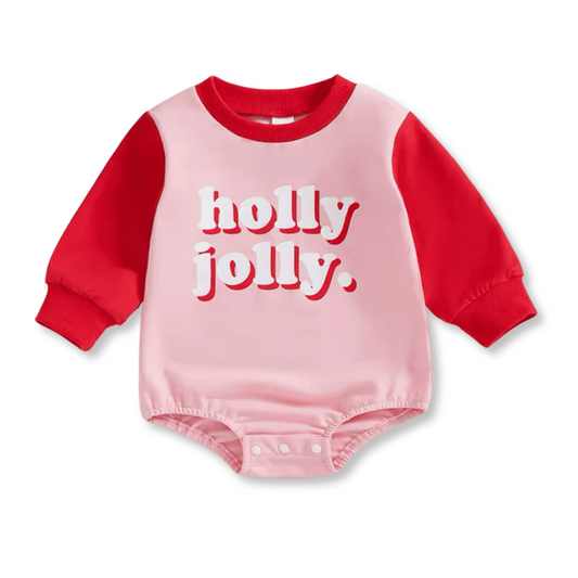 Baby & Toddler Girl's Bubble Romper | Sizes 0-3m to 12-18m | Holly Jolly