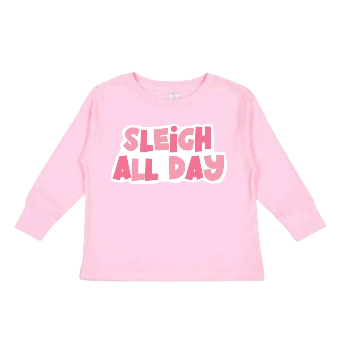 Toddler Girl's T-shirt | 100% Cotton | Sizes 2T to 5/6T | Sleigh All Day | FINAL SALE