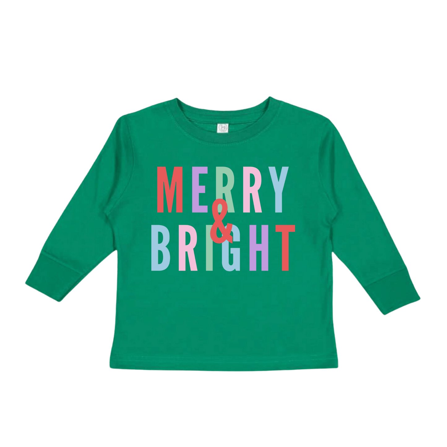 Toddler Girl's & Boy's T-shirt | 100% Cotton | Sizes 2T to 5/6T | Merry & Bright | FINAL SALE