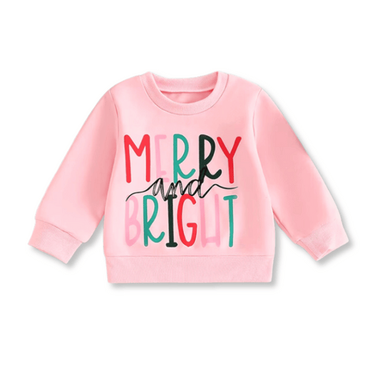 Toddler Sweatshirt | Sizes 12-18m to 3T | Pink Merry & Bright