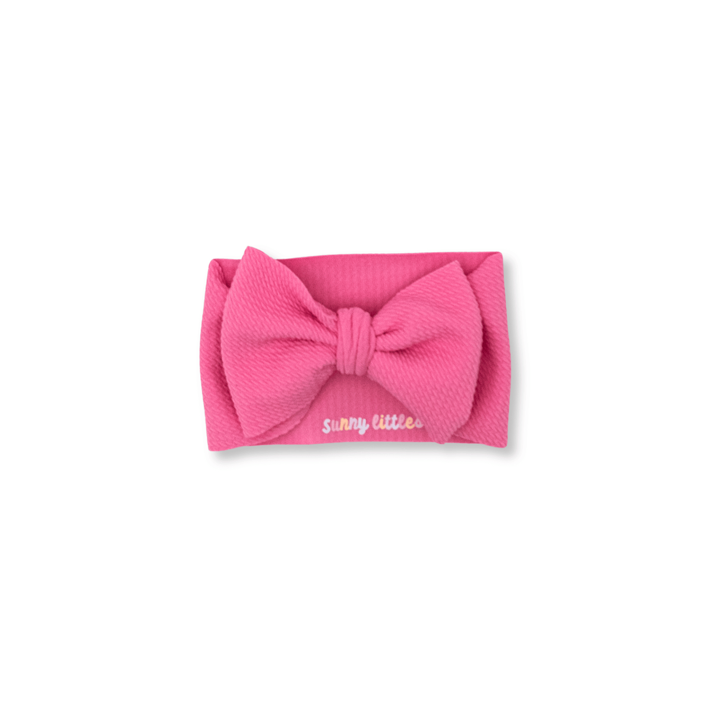 Baby Head Wrap | Handmade Bow | Large Bow | Sizes 0-12m+ | Bullet Polyester | Hot Pink | FINAL SALE