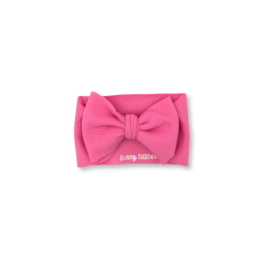 Baby Head Wrap | Handmade Bow | Large Bow | Sizes 0-12m+ | Bullet Polyester | Hot Pink | hwb2