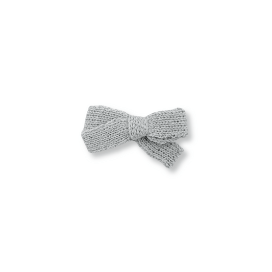 Baby & Toddler Bow | Clip in Hair Bow | Small Bow | Grey Knit