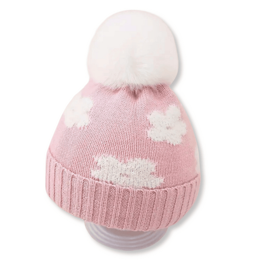 Toddler Beanie | Size 1-3Y | Pink Daisy Pom Pom