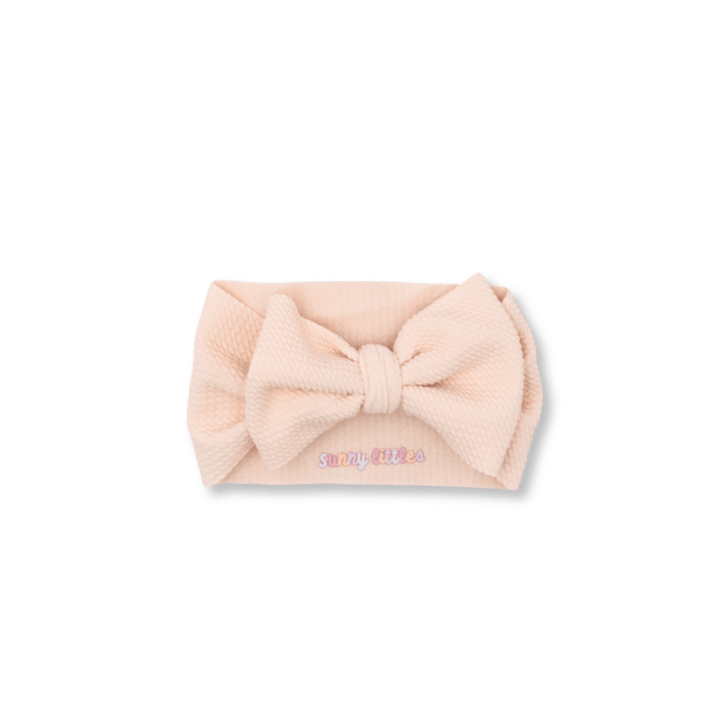 Baby Head Wrap | Handmade Bow | Large Bow | Sizes 0-12m+ | Bullet Polyester | Cream | FINAL SALE