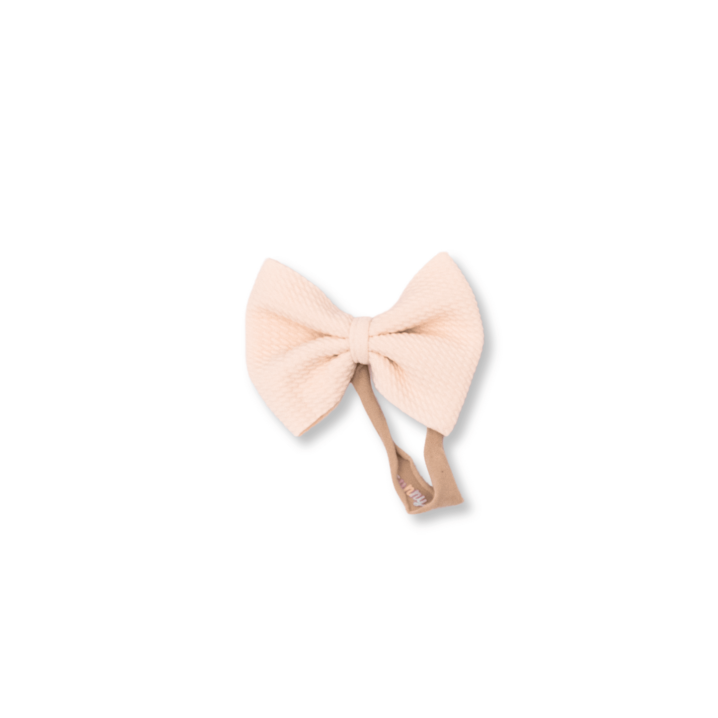 Baby Headband | Handmade | Nylon | Large Bow | Size 0-24m | Cream | lbb