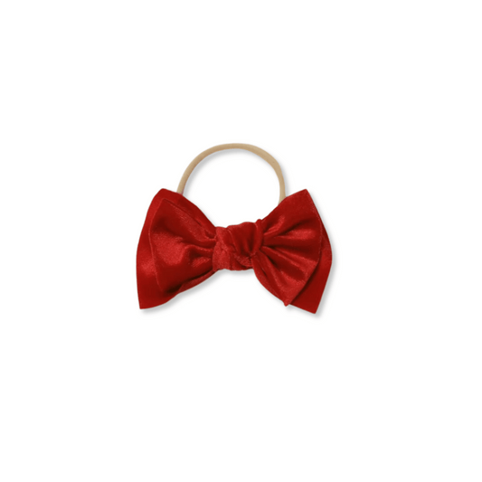 Baby & Toddler Headband | Velvet | Nylon | Medium Bow | Size 0-24m | Red | sbb