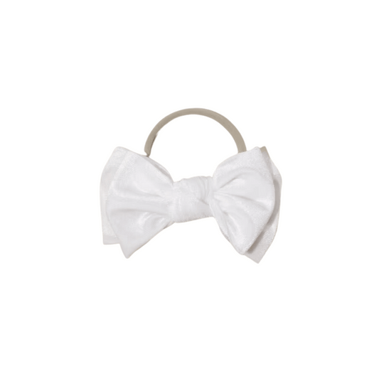 Baby & Toddler Headband | Velvet | Nylon | Medium Bow | Size 0-24m | White | sbb