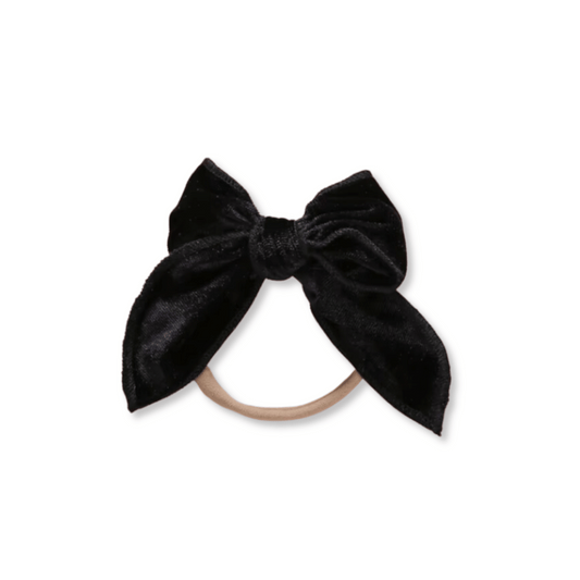 Baby & Toddler Headband | Velvet | Nylon | Medium Bow | Size 0-24m | Black | sbb