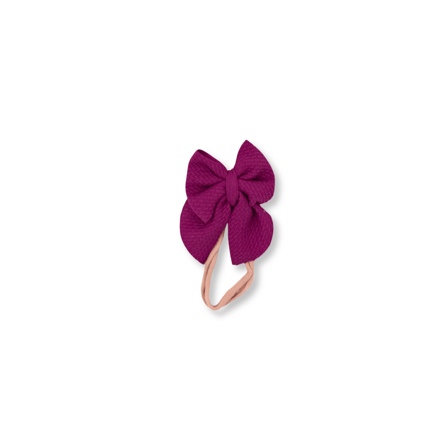 Sailor Bow Headband | Handmade Bullet Bow | Nylon | Small Bow | 0-24m | Magenta | FINAL SALE