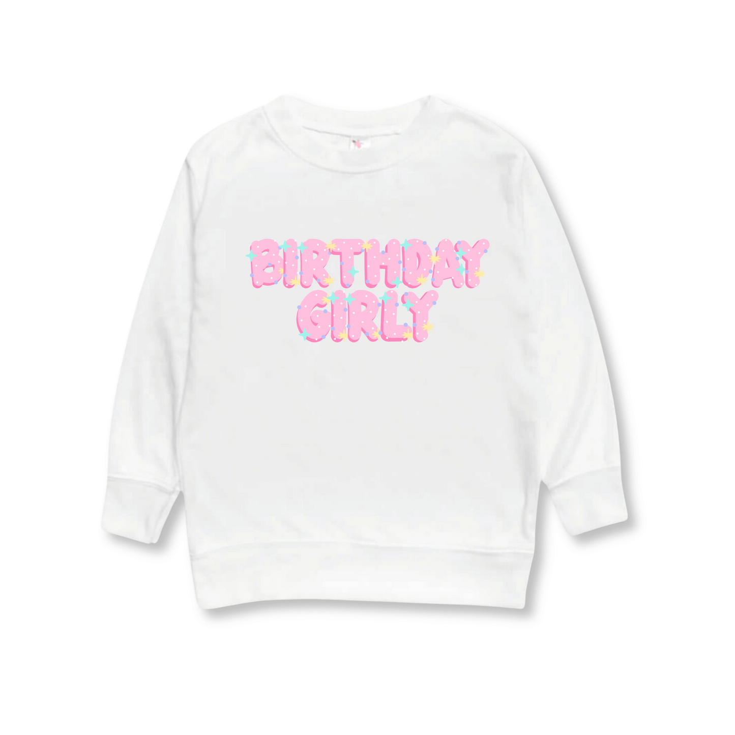 Toddler Lightweight Pullover | Sizes 2T to 5T | Pink or Purple | Birthday Girly