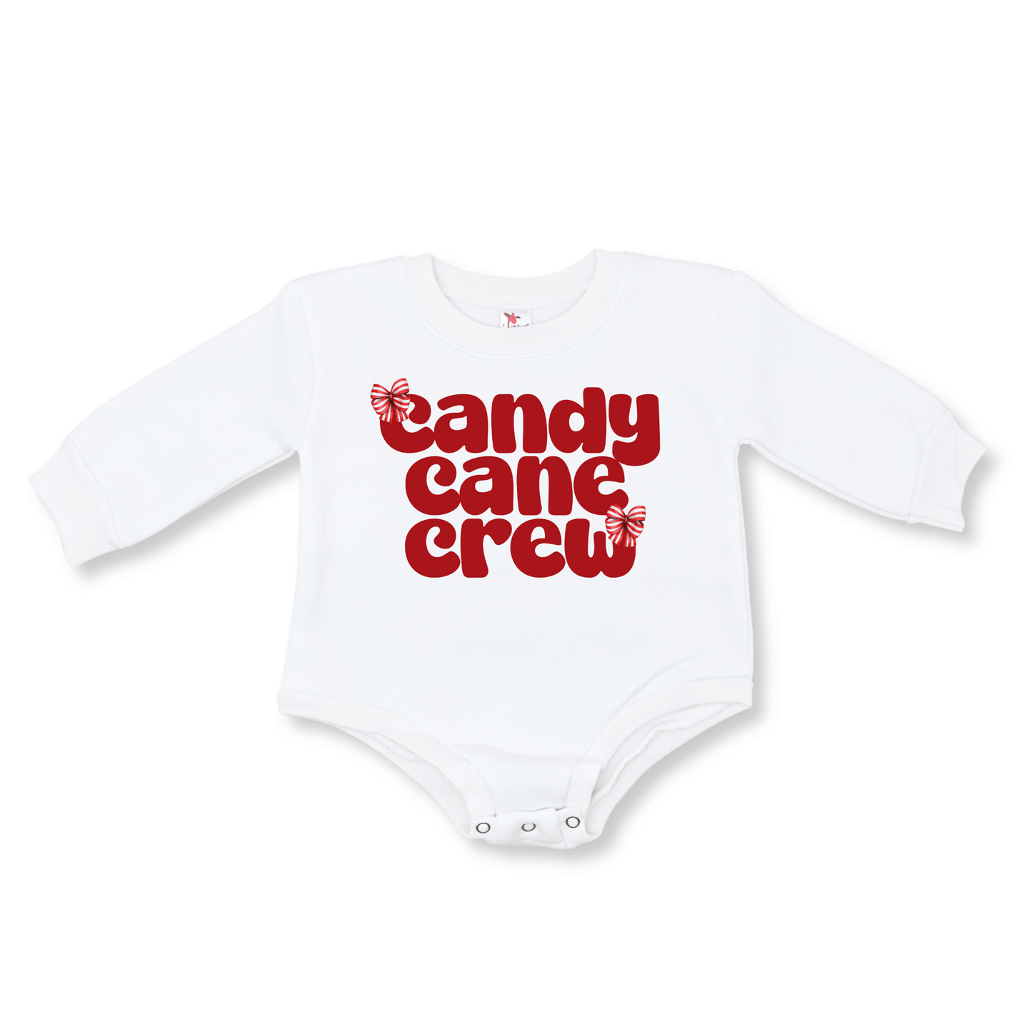 Baby & Toddler Girl's Bubble Romper | Fleece | Sizes 0-3m to 12-18m | Candy Cane Crew | FINAL SALE