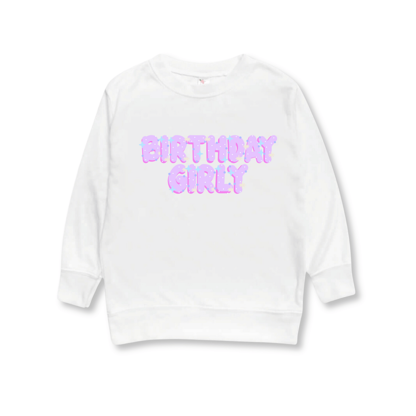 Toddler Lightweight Pullover | Sizes 2T to 5T | Pink or Purple | Birthday Girly