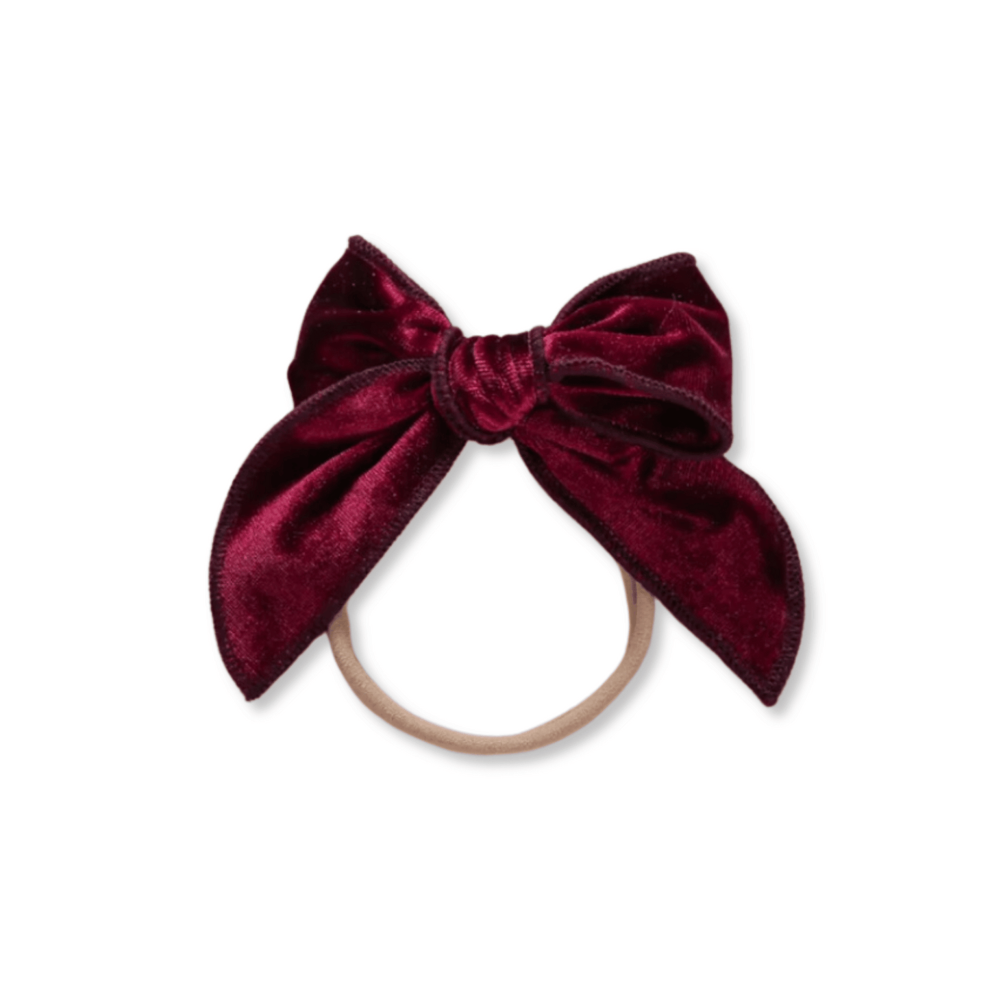 Baby & Toddler Headband | Velvet | Nylon | Medium Bow | Size 0-24m | Burgundy | FINAL SALE