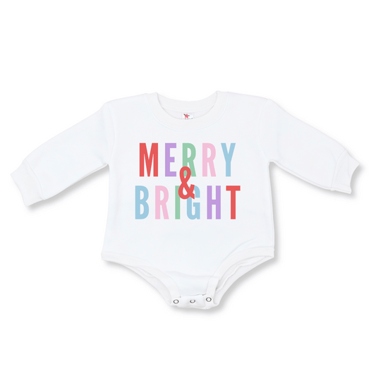 Baby & Toddler Girl's Bubble Romper | Fleece | Sizes 0-3m to 12-18m | Merry & Bright