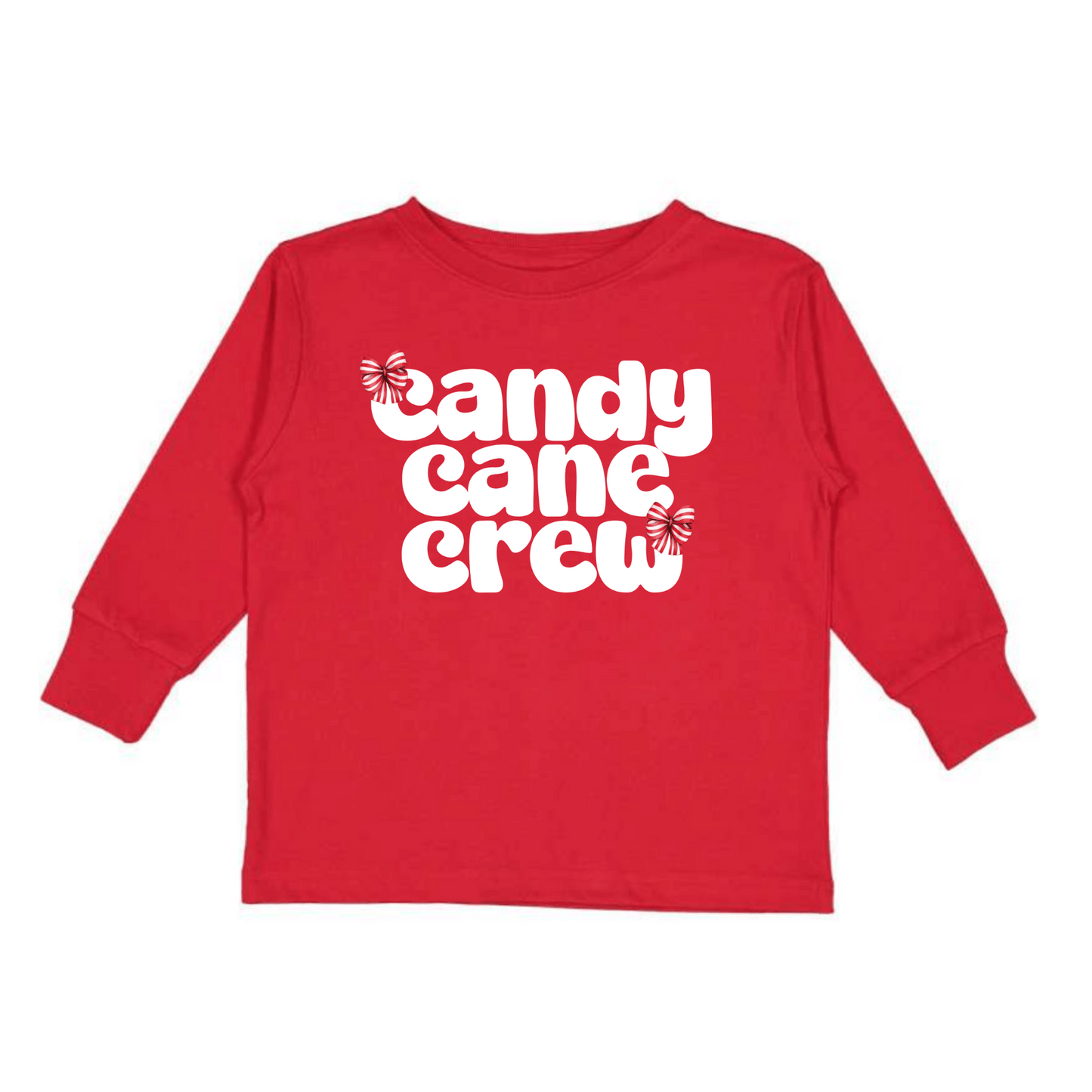 Toddler Girl's T-shirt | 100% Cotton | Sizes 2T to 5/6T | Red | Candy Cane Crew | FINAL SALE