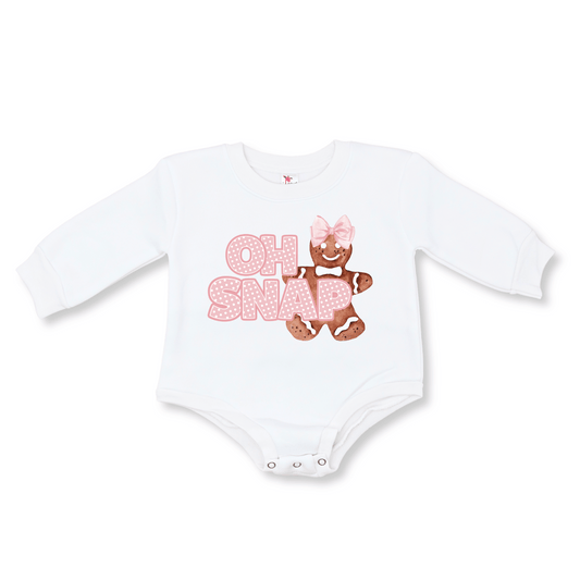 Baby & Toddler Girl's Bubble Romper | Fleece | Sizes 0-3m to 12-18m | Oh Snap