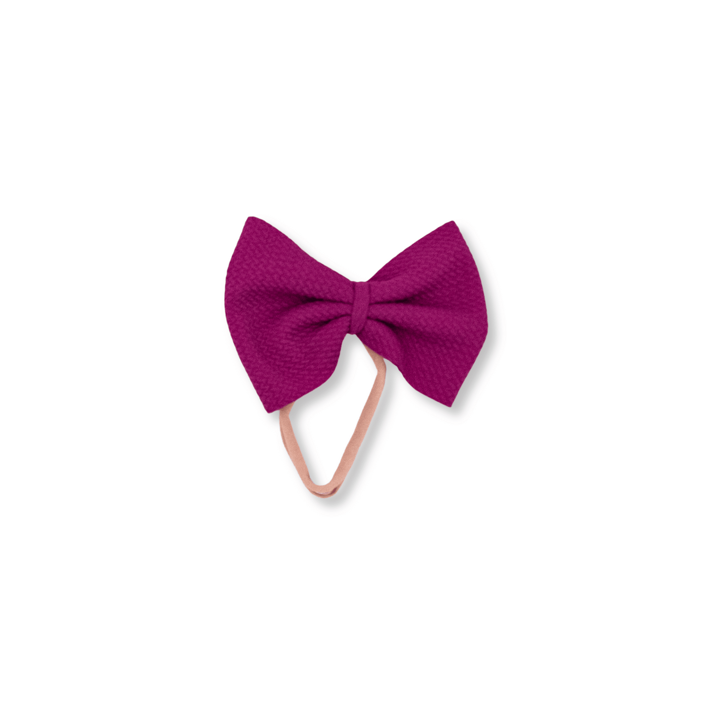 Baby Headband | Handmade | Nylon | Large Bow | Size 0-24m | Magenta | FINAL SALE