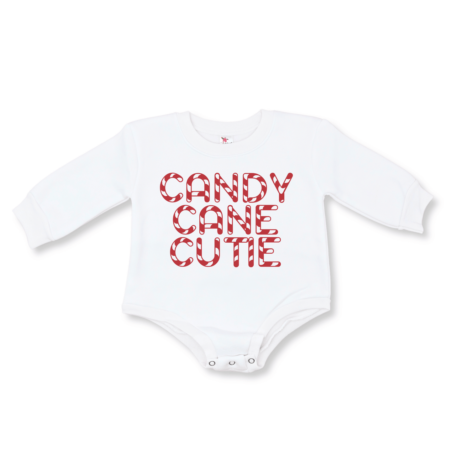 Baby & Toddler Girl's Bubble Romper | Fleece | Sizes 0-3m to 12-18m | Candy Cane Cutie | FINAL SALE