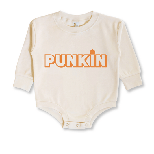 Baby & Toddler Romper | Unisex | Long Sleeves | 100% Cotton | Sizes 3-6m up to 12-18m | Punkin