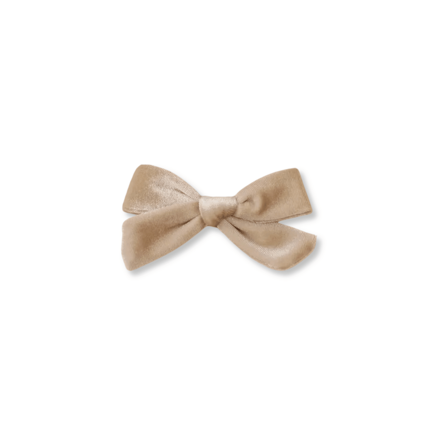 Baby & Toddler Bow | Clip in Hairbow | Velvet | Medium Bow | Beige | FINAL SALE