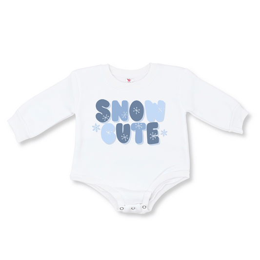 Baby & Toddler Girl's & Boy's Bubble Romper | Fleece | Sizes 0-3m to 12-18m | Snow Cute