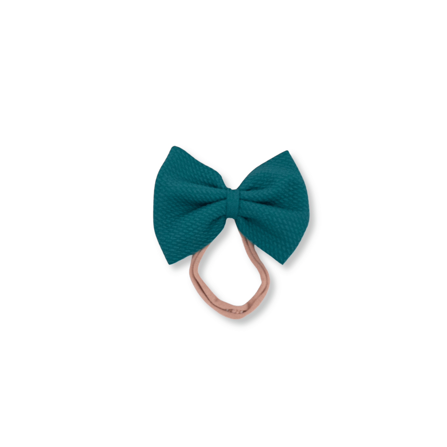 Baby Headband | Handmade | Nylon | Large Bow | Size 0-24m | Teal | lbb