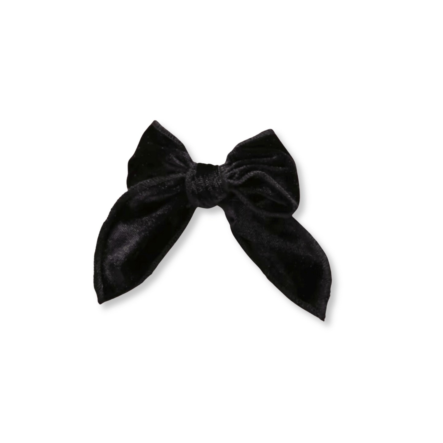 Baby & Toddler Clip in Hairbow | Velvet | Medium Bow | Black | FINAL SALE