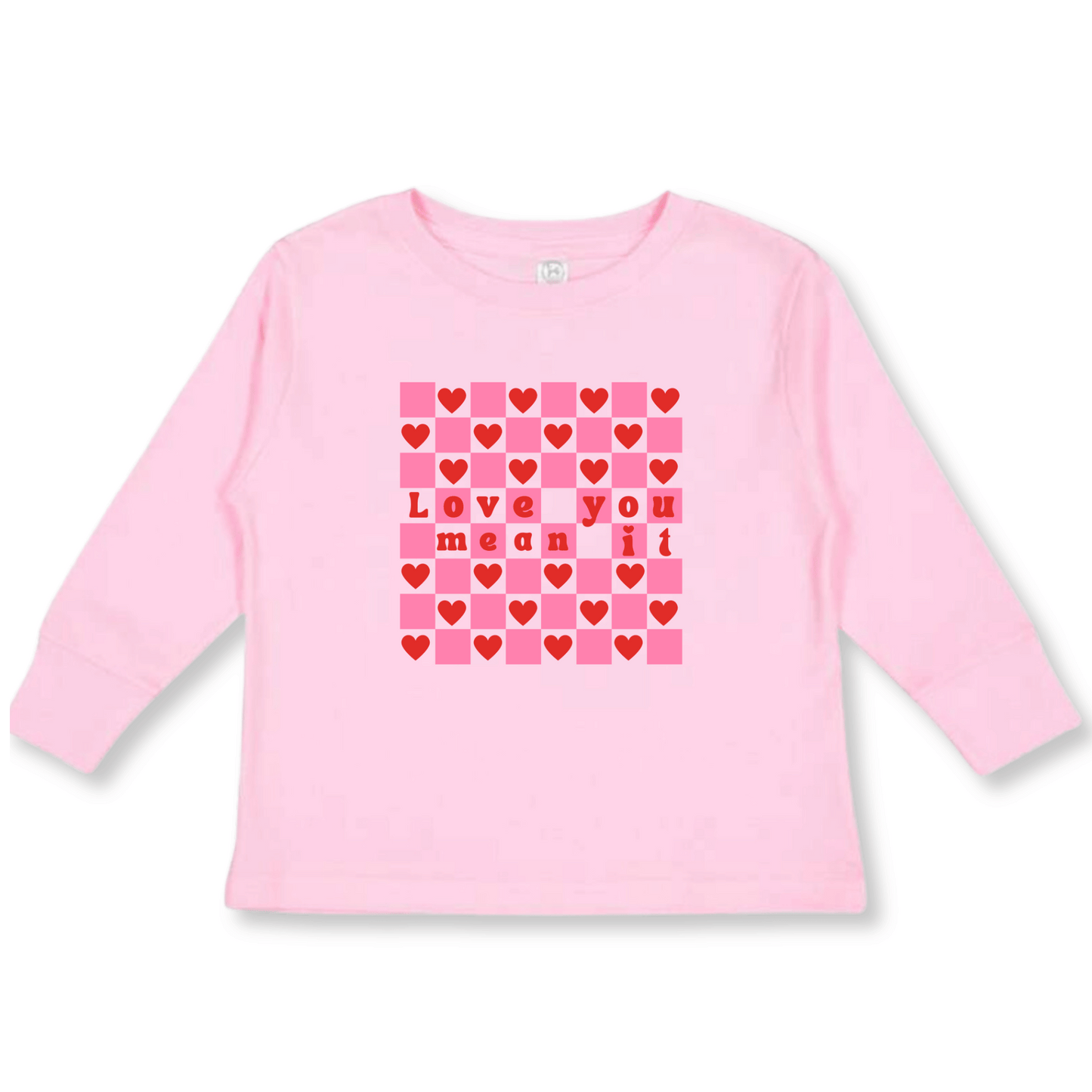 Toddler Girl's T-shirt | 100% Cotton | Sizes 2T to 5/6T | Pink | Love You Mean It