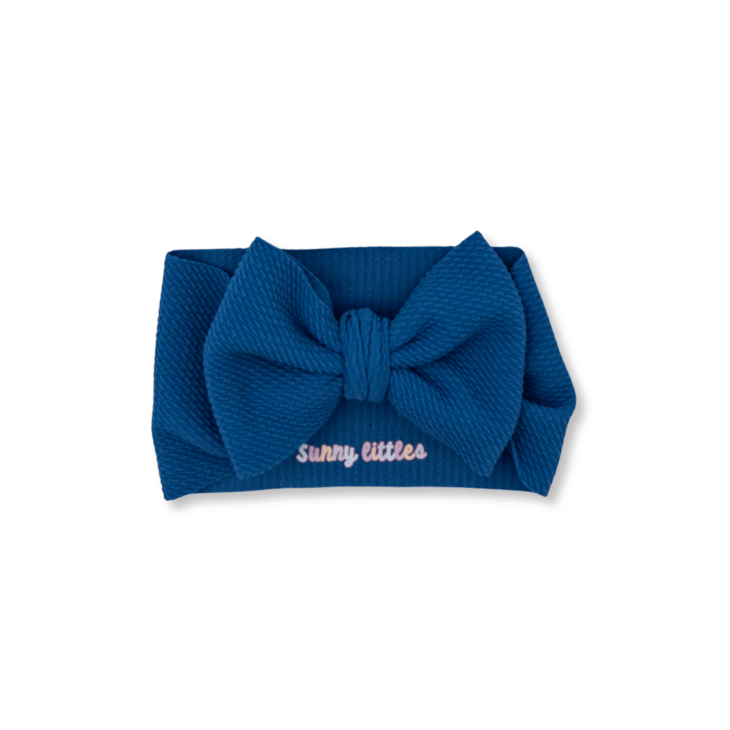 Baby Head Wrap | Handmade Bow | Large Bow | Sizes 0-12m+ | Bullet Polyester | Sapphire Blue | FINAL SALE