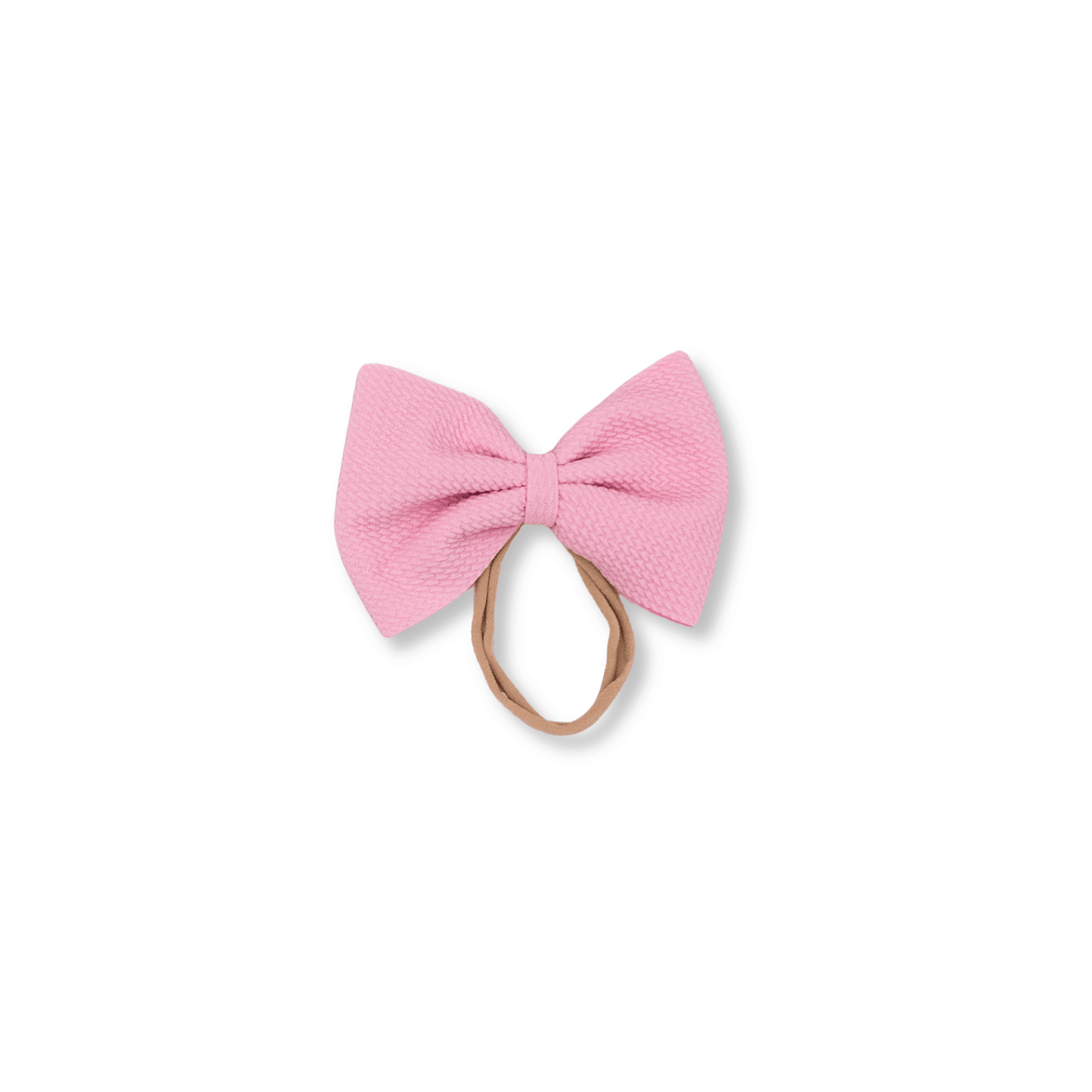 Baby Headband | Handmade | Nylon | Large Bow | Size 0-24m | Light Pink | FINAL SALE