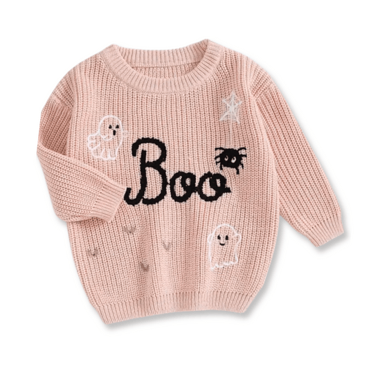 Baby & Toddler Sweater | Halloween | Cotton | Sizes 9-12m to 4T | Boo | FINAL SALE