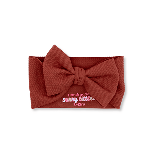 Baby Head Wrap | Handmade Bow | Large Bow | Sizes 0-12m+ | Bullet Polyester | Pumpkin | hwb3 | FINAL SALE