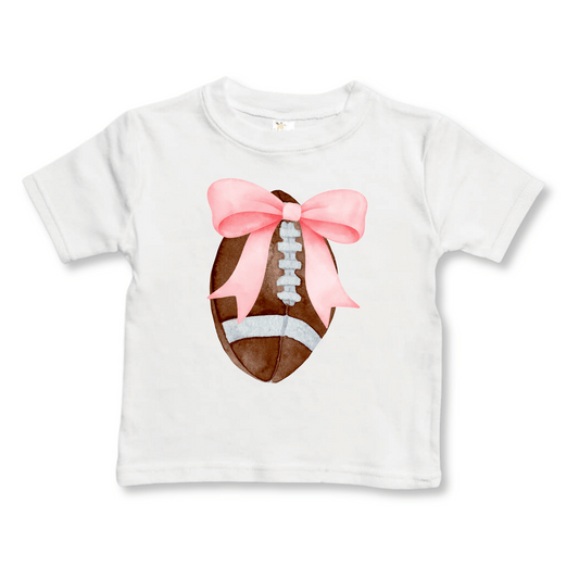 Toddler T-shirt | Sizes 2/3T | Football Bow