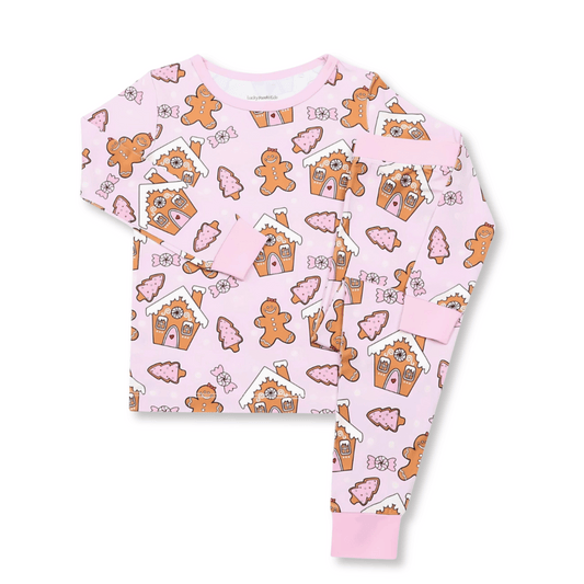 Toddler Bamboo Pajamas Two-piece | Christmas | Sizes 2T to 5T | Gingerbread Girlies