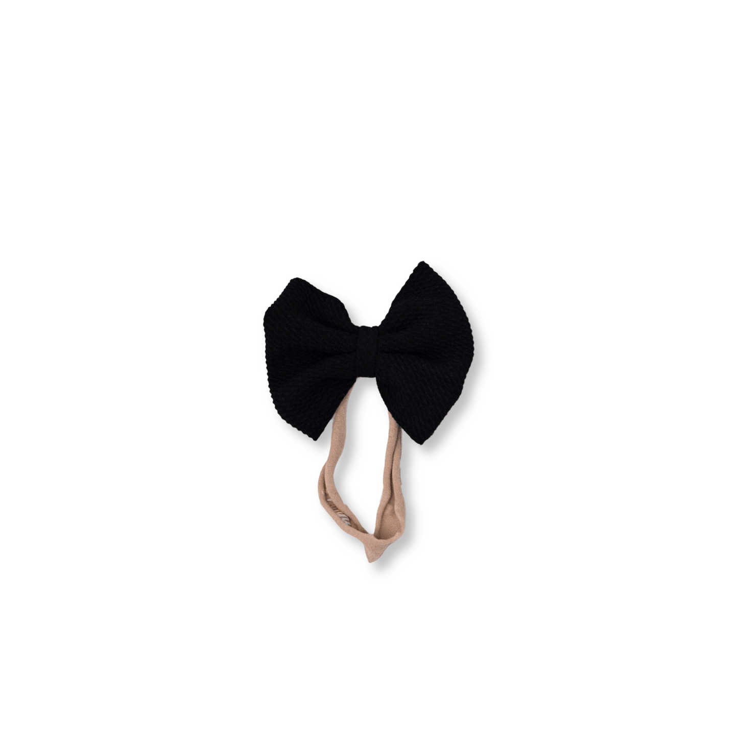 Baby & Toddler Headband | Handmade Bullet Bow | Nylon | Medium Bow | 0-24m | Black | sbb | FINAL SALE