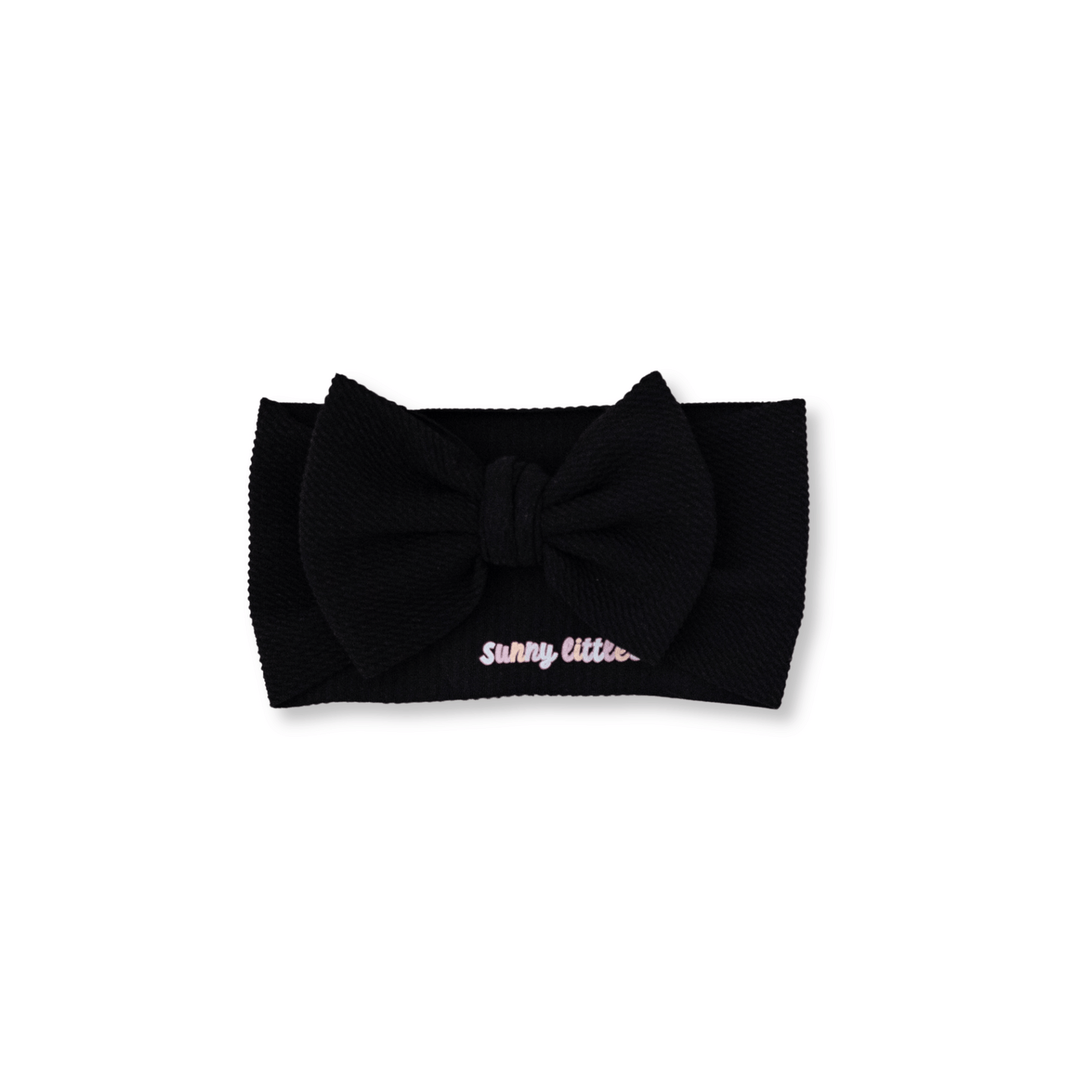 Baby Head Wrap | Handmade Bow | Large Bow | Sizes 0-12m+ | Bullet Polyester | Black | hwb3 | FINAL SALE