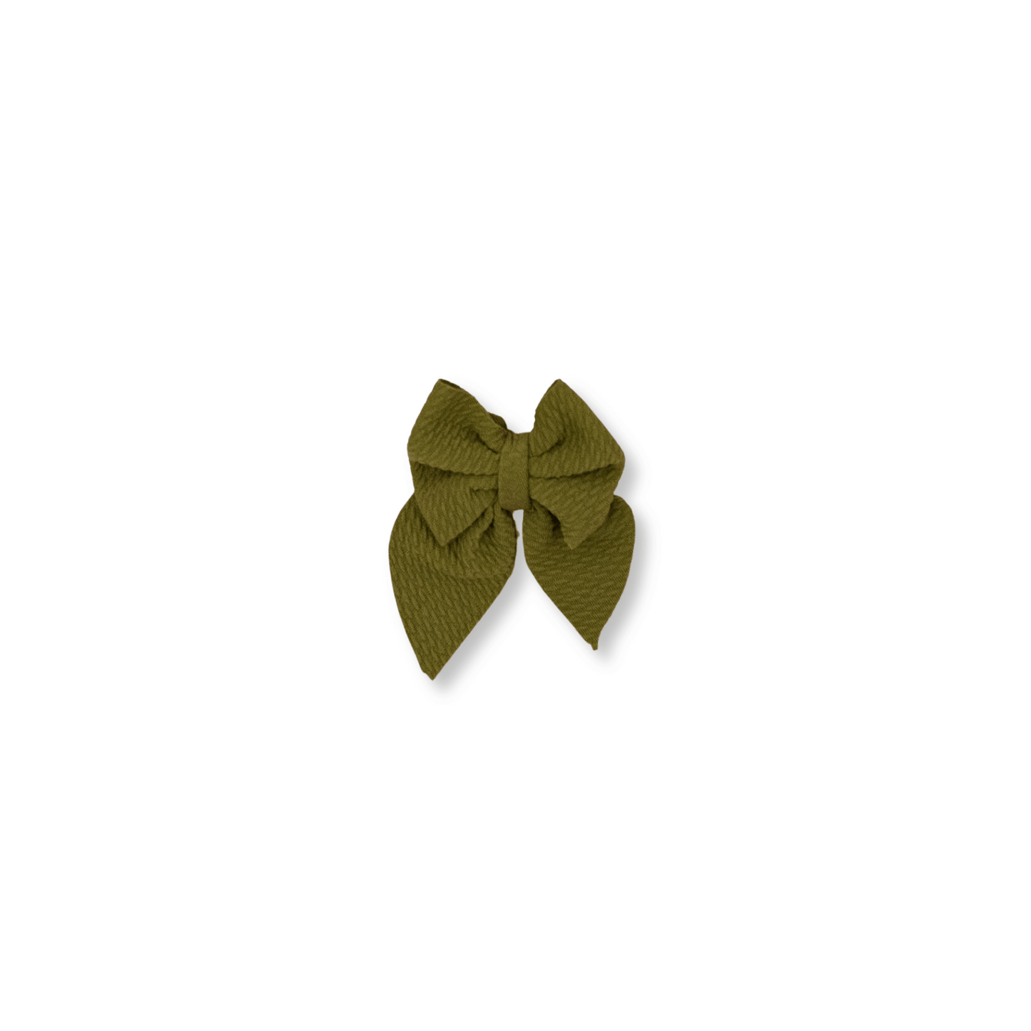 Sailor Bow | Clip in Hairbow | Handmade Bullet Bow | Small Bow | Olive Green | FINAL SALE