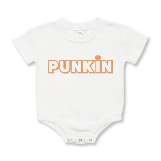 Baby & Toddler Romper | 100% Cotton | Unisex | Short Sleeves | Sizes 3-6m up to 12-18m | Punkin
