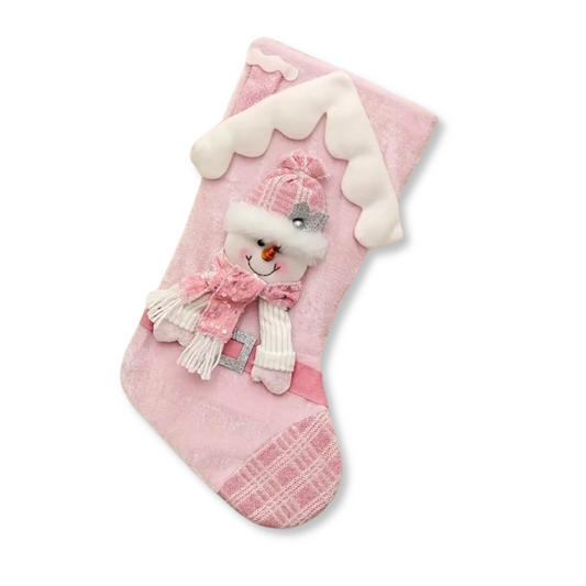 Christmas Stocking | Pink Snowman