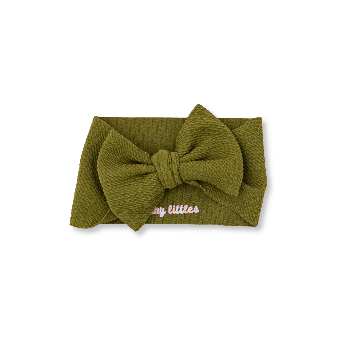 Baby Head Wrap | Handmade Bow | Large Bow | Sizes 0-12m+ | Bullet Polyester | Olive Green | FINAL SALE