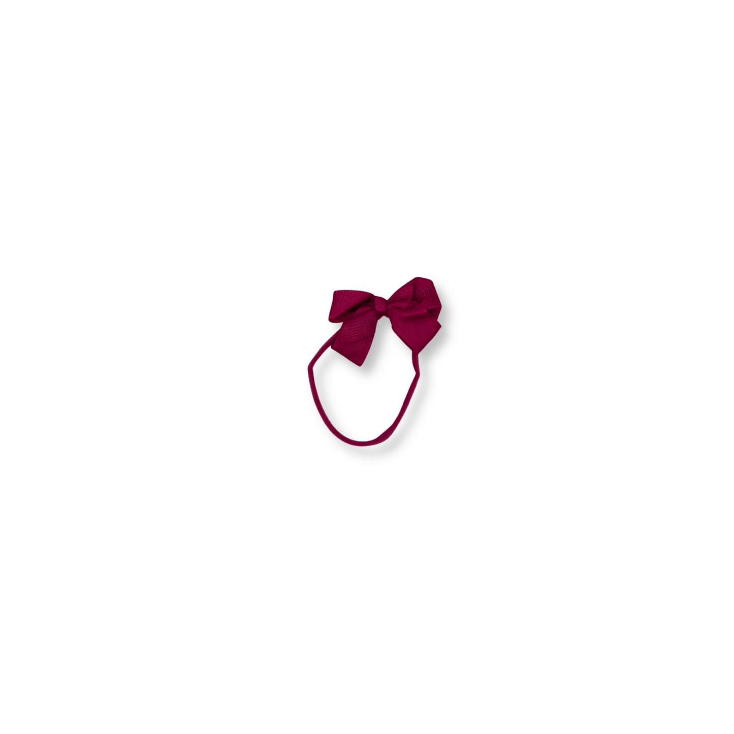 Baby & Toddler Headband | Nylon | Small Bow | Fits 0-24m | Plum | sbb